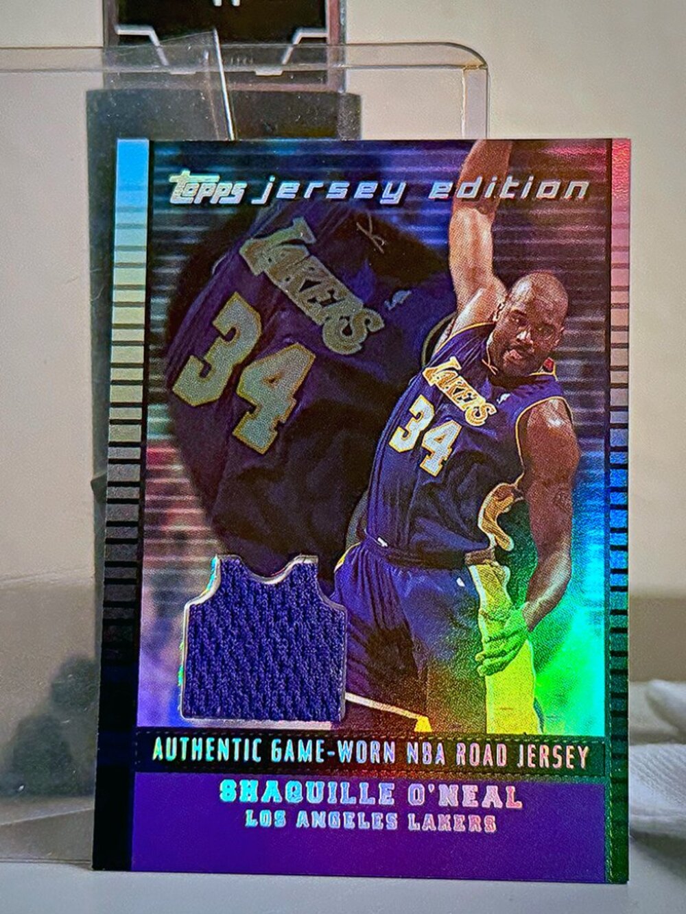 RARE 2003 Topps Shaquille O'Neal Lakers Game-Worn Jersey Card 15/99